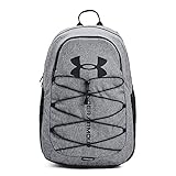 Under Armour Adult Hustle Sport Backpack , Pitch Gray Medium Heather (012)/Black , One Size Fits All
