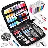 Coquimbo Sewing Kit Gifts for Mom Grandma Women Men Adults Kids Teens Beginner Kids Traveler, Portable Sewing Supplies Accessories Contains Thread, Needles, Scissors, Dorm Room Essentials (Black, M)