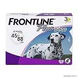 FRONTLINE Plus Flea and Tick Treatment for Large Dogs Up to 45 to 88 lbs., 3 Treatments