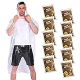 COOY Rain Ponchos,with Drawstring Hood （10 Pack） Emergency Disposable Rain Ponchos Family Pack for Adults,Clear…