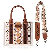 Wrangler Tote Bag for Women Western Shoulder Purses Boho Aztec Satchel Hobo Handbags with Guitar Strap WG2202-8120SCF