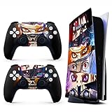 HK Studio Anime Eyes Decal Sticker Skin Specific Cover for PS5 Disc Edition - Waterproof, No Bubble, Including 2 Controller Skins and Console Skin