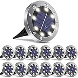 OULONGER Solar Lights for Outside 12 Packs, Garden Solar Lights Outdoor Waterproof Pathway Lights In-Ground Landscape Lights Outdoor Lighting Decor for Patio,Yard,Driveway,Step,Walkway White Light