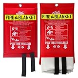 Emergency Fire Blanket for Home and Kitchen Fire Extinguishers for the House x2 Prepared Fire Blankets Emergency for Home Hero Fireproof Blanket Fire Retardant Blankets Grease Spray Emergency Blankets