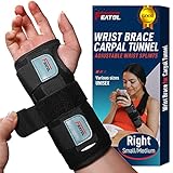 FEATOL Wrist Brace for Carpal Tunnel, Adjustable Wrist Support Brace with Splints Right Hand, Small/Medium, Arm Compression Hand Support for Injuries, Wrist Pain, Sprain, Sports