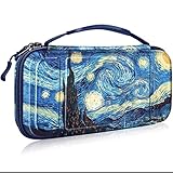 Fintie Carrying Case for Nintendo Switch OLED Model 2021/Switch 2017, [Shockproof] Hard Shell Protective Cover Travel Bag w/10 Game Card Slots for Switch Console Joy-Con & Accessories, Starry Night