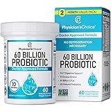 Physician's CHOICE Probiotics 60 Billion CFU - 10 Strains + Organic Prebiotics - Digestive & Gut Health - Supports Occasional Constipation, Diarrhea, Gas & Bloating - Probiotics For Women & Men - 60ct