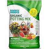 Back to the Roots All-Purpose Potting Mix 6 Quarts (Best Value), 100% Organic & USA Made ,Nutrient Rich Plant Food, Worm-Castings, & Moisture Controlling Yucca ( packaging may Vary )