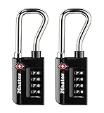 Master Lock 4696T, Pack of 2 TSA Approved Luggage Lock, 2 Pack, Set Your Own Combination, Black, 2 Count