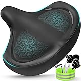 Twomaples Bicycle Seat, Bike Seat for Women Men Extra Comfort Wide, Oversized Comfortable Seats Saddle for Peloton Bikes, Fit for Exercise Bikes, Electric Bikes, Mountain Bikes, Cruiser Bikes