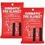 DIBBATU Fire Blanket Emergency for Kitchen, Suppression Flame Retardent Safety Blanket for Home, Schooll, Fireplace, Grill, Car, Office, Warehouse (39 in x 39 in)