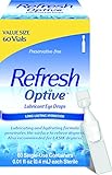 Refresh Optive Lubricant Eye Drops, 60 Single-Use Containers, 0.01 fl oz (0.4mL) each Sterile