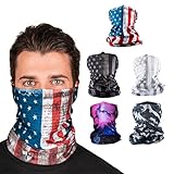 S A Company 5-Pack UV Face Shield | UV 30+ Multipurpose Neck Gaiter Balaclava for Adults (Alpha)