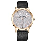 Bokeley Retro Wristwatch, Women's Casual Analog Quartz Watch Clock Leather Band Wrist Watch (A)