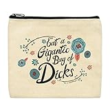 Funny Canvas Makeup Bag Eat a Gigantic Bag Of D-cks PMS Gag Gifts Floral Travel Bag Zip Makeup Bag