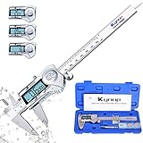 Kynup Digital Caliper, Calipers 6 Inch Measuring Tool with Stainless Steel, IP54 Splash Proof Protection Design, Easy Switch from Inch Metric Fraction, Large LCD Screen (150mm)