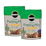 Miracle-Gro Indoor Potting Mix, Blended for a Variety of Houseplants, Feeds for up to 6 Months, 6 qt., 2-Pack
