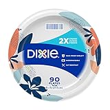 Dixie Paper Plates, 8 1/2 inch, Dinner Size Printed Disposable Plate, 90 Count