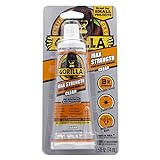 Gorilla Max Strength Clear Construction Adhesive, 2.5 Ounce Squeeze Tube, Clear, (Pack of 1)
