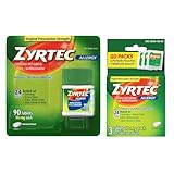 Zyrtec 24 Hour Allergy Relief Tablets, Indoor and Outdoor Allergy Medicine with 10 mg Cetirizine HCl per Antihistamine Tablet, Bundle Pack, 90 ct + 3 ct Travel Packs, 93 Count