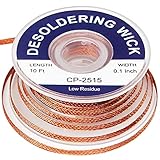 Lesnow solder wick braid with flux Super 10ft Length Desoldering Wick Braid Remover Tool Solder Sucker 1 piece No-Clean soldering Wick Wire Roll and Disassemble Electrical Components