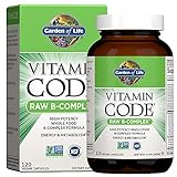 Garden of Life Raw B Complex - Vitamin Code - 120 Vegan Capsules, High Potency Vitamins for Energy & Metabolism with B2 Riboflavin, B1, B3, B6, Folate, B12 as Methylcobalamin & Biotin Plus Probiotics