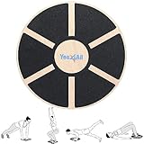 Yes4All Versatile Wooden Wobble Balance Trainer Board with 360 Degree Rotation, Balance Board for Standing Desk, Core Training, Exercise Balance Stability Trainer