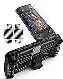 All-Round Case for Steam Deck, KAFIEER Upgrade PC+TPU Kickstand Shockproof TPU+PC Protective Cover Case with Tempered Glass Screen Protector and 6 Pcs Skin, Total Protection Tailored for Steam Deck (black)
