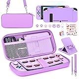 Younik Switch Accessories Bundle, 15 in 1 Purple Switch (NOT OLED/Lite) Accessories Kit for Girls Include Switch Carrying Case, Adjustable Stand, Protective Case for Switch Console & J-Con
