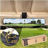 10L0L Universal Adjustable Golf Cart Panoramic Rear View Mirror, Rotatable 270 Rotation 16.5'Wide Angle Full Rearview Golf Cart Mirror for EZ Go, Club Car, Yamaha