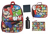 Nintendo Backpack Super Mario 5 PC Shimmer Character 16' Lunch Box Combo Set