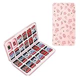 24-Slot Switch Game Case Holder with 24 Cartridge Slots and 24 Micro SD Card Storage, the Games Holder Organizer Suitable for Switch, Lite & OLED Game Cards (CASE-flowers)