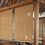 TTBB Partition Curtain, Sun-Filtering Roll Up Blind, Privacy Protection, Durable, Hanging, Sunshade, Heat Insulation, Suitable for Partitions, Balconies, Curtains, Bamboo Shade