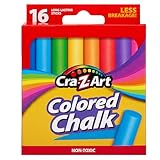 Cra-Z-Art Classic Colored Chalk, Assorted Colors, Pack Of 16 Pieces