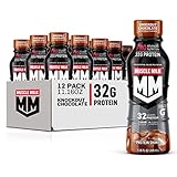 Muscle Milk Pro Advanced Nutrition Protein Shake, Knockout Chocolate, 11.16 Fl Oz (Pack of 12), 32g Protein, 1g Sugar, 16 Vitamins & Minerals, 5g Fiber, Workout Recovery, Energizing Snack, Packaging May Vary