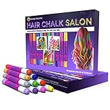 Desire Deluxe Hair Chalk for Girls Makeup Kit of 10 Temporary Colour Pens Gifts, Great Toy for Kids Age 5 6 7 8 9 10 11 12 13 Years Old,'Blue,Green,Grey,Pink,Purple