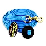 Southwestern Equine Lunge Line for Horses Cotton Horse Lunge Line with Bolt Snap & Rubber Stop (Turquoise, 24')