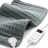 Heating Pad for Back Pain Relief, ZUODUN Electric Heating Pads for Cramps with Auto Shut Off & 6 Heat Levels, Moist Heat Therapy, Machine Washable, LED Controller, Gifts for Women, Men