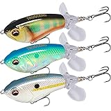 TRUSCEND Top Water Fishing Lures with BKK Hooks, Whopper Fishing Lures for Freshwater or Saltwater, Floating Lure for Bass Catfish Pike, Fishing Wobble Surface Bass Bait Teasers Fishing Gifts for Men