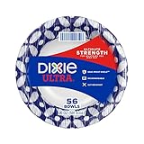 Dixie Ultra Paper Bowls, 20 Ounces, 56 Count, Indigo/White