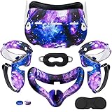 Accessories Compatible with Oculus Quest 2丨All in One VR Headset Silicone Face Cover丨VR Shell Cover丨Compatible with Quest 2 Touch Controller Grip Cover丨Protective Lens Cover丨Disposable Eye Cover