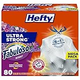 Hefty Ultra Strong Tall Kitchen Trash Bags, Fabuloso Scent, 13 Gallon, 80 Count