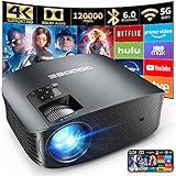 GooDee Projector 4K With WiFi And Bluetooth Supported, FHD 1080P Mini Projector For Outdoor Moives, 5G Video Projector For Home Theater Dolby Audio Zoom Portable Projector TV Stick PPT (YG600 Plus)