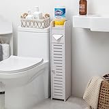AOJEZOR Bathroom Storage Cabinet,Small Bathroom Storage Cabinet Great for Toilet Paper Holder,Bathroom Organizer for Small Spaces,White