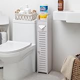 AOJEZOR Bathroom Storage Cabinet,Small Bathroom Storage Cabinet Great for Toilet Paper Holder,Bathroom Organizer for Small Spaces,White
