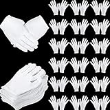 SATINIOR 120 Pieces Cotton Gloves Large Size for Men Women Inspection Gloves for Dry Hand Art Handling Coin Jewelry (White, L)