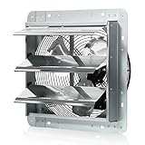 JPOWER 12 Inch Exhaust Fan Wall Mounted,Automatic Aluminum Shutter,Vent Fan High Speed 1800CFM For Garages And Shops,Greenhouse,Attic Ventilation,Upgraded Version