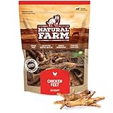 Natural Farm Nail-Free Chicken Feet Dog Treats (20 Pack), 100% Free-Range Air Dried Chicken Feet, No Nails, Fully Digestible, High Protein, Low Calorie, Joint Support, Single Ingredient