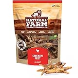 Natural Farm Nail-Free Chicken Feet Dog Treats (20 Pack), 100% Free-Range Air Dried Chicken Feet, No Nails, Fully Digestible, High Protein, Low Calorie, Joint Support, Single Ingredient