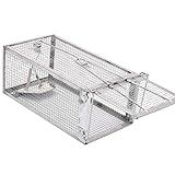 Kensizer Humane Rat Trap, Chipmunk Rodent Trap That Work for Indoor and Outdoor Small Animal - Mouse Voles Hamsters Live Cage Catch and Release 1-Pack